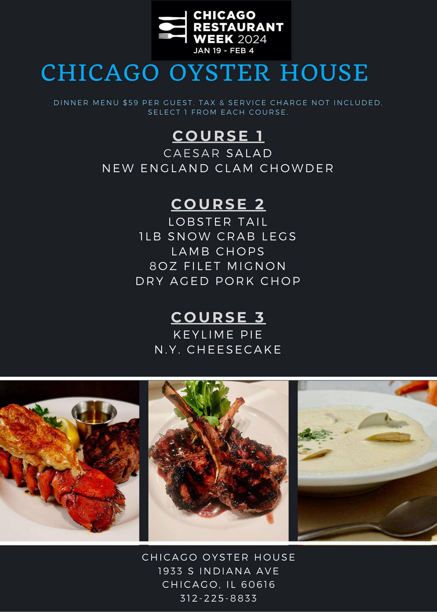MENU Chicago Oyster House